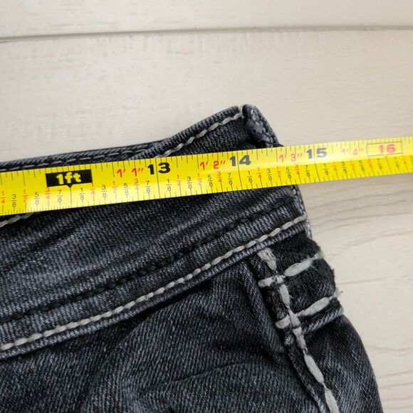 Miss Me Jeans Womens 27 Dark Gray Skinny JP5014SK-3 Embellished Pockets Denim - Picture 10 of 15